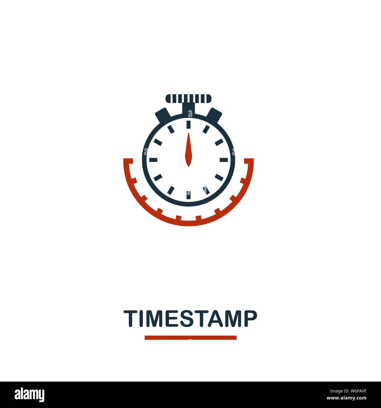 Icona indicatore data e ora. Design creativo a due colori dalla collezione di icone di valuta criptata. Icona con indicatore orario semplice con pittogramma per web design, app e software Foto Stock