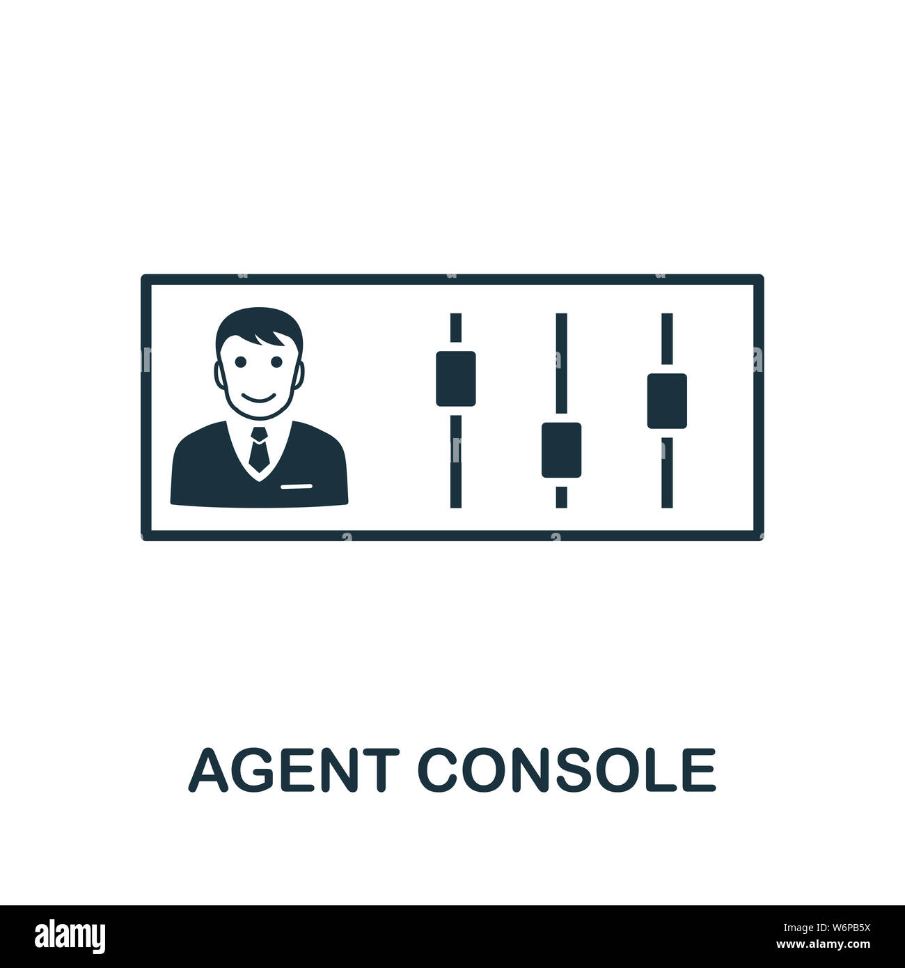 Icona di Agent Console. Segno creativo dalla collezione di icone. Icona della console dell'agente piatta e piena per computer e dispositivi mobili Foto Stock