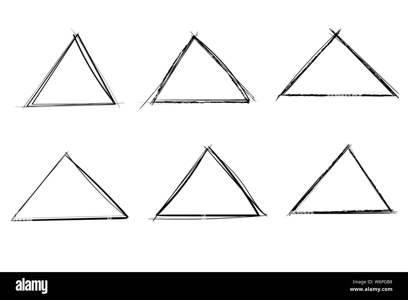 Triangoli. Mano sagome disegnate. Doodle style Illustrazione Vettoriale