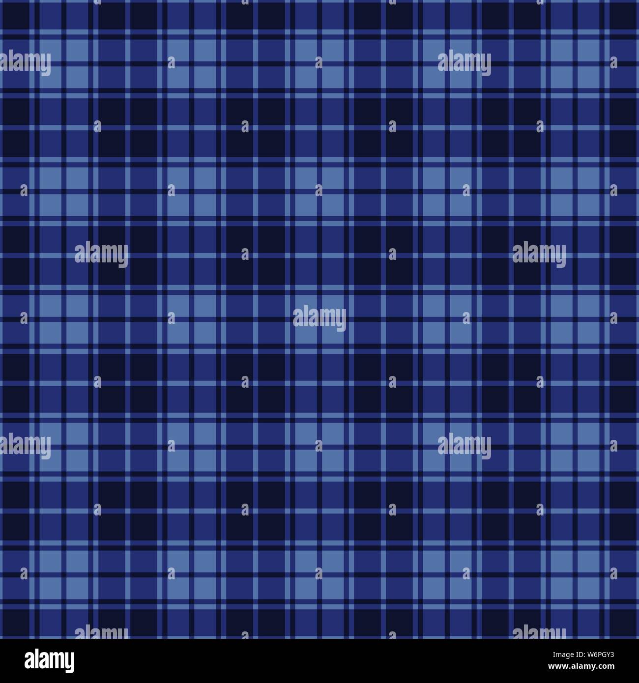 Blue Gingham seamless plaid pattern . Modello per la progettazione Illustrazione Vettoriale