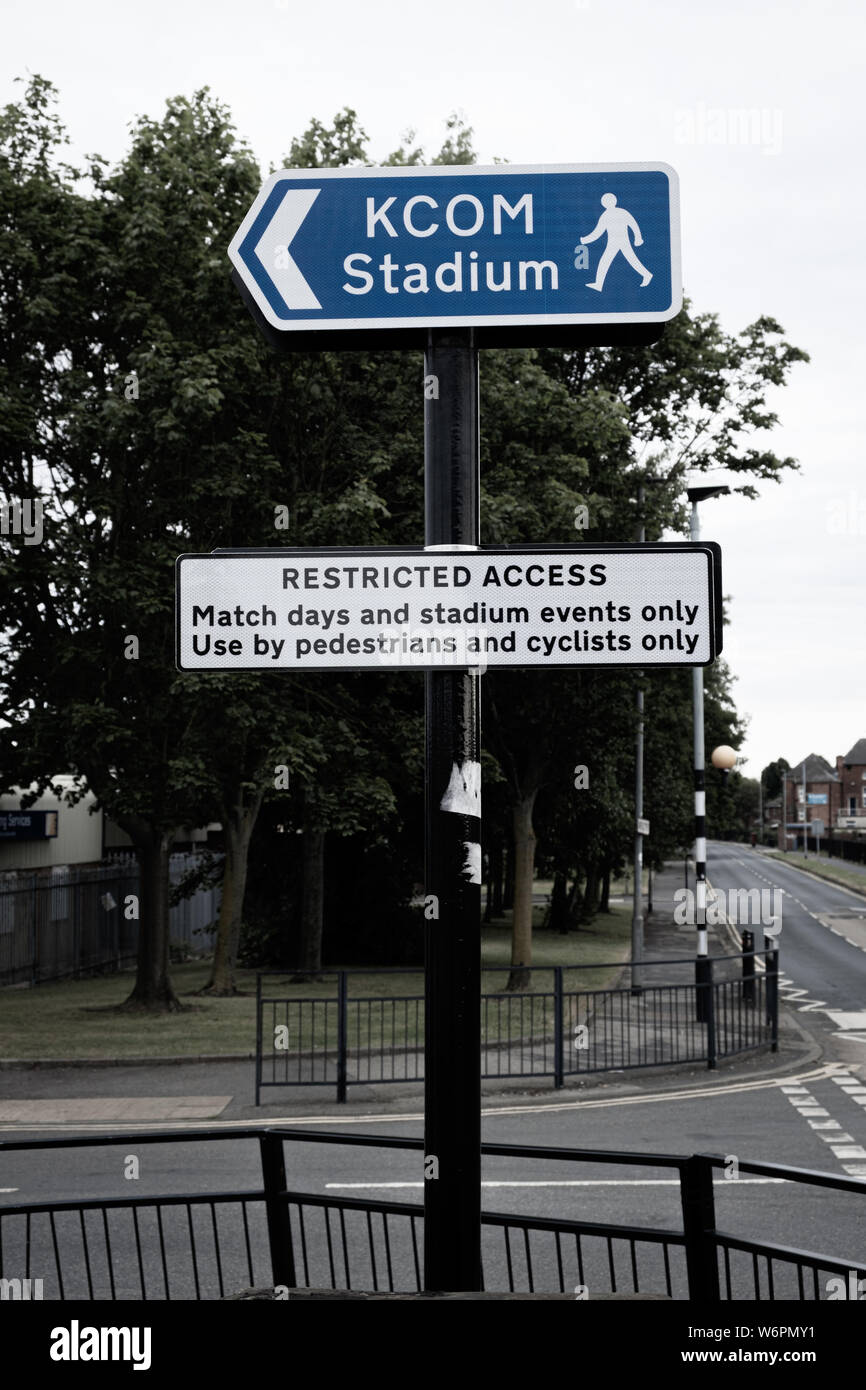 KCOM Stadium, Hull, Regno Unito. Home di Hull City club di calcio inglese e Hull FC Super League Rugby League Club. Foto Stock