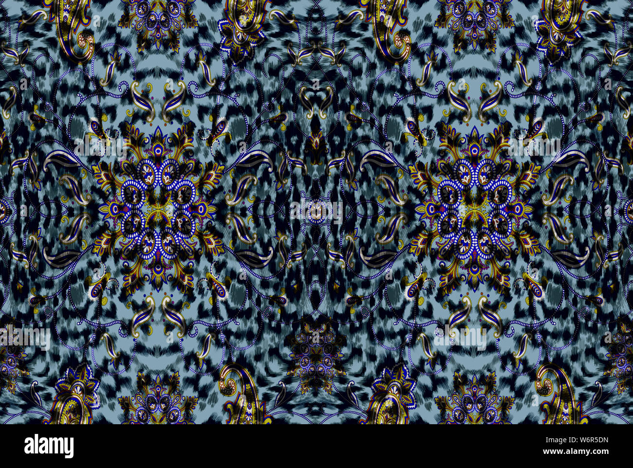 Moda Pelle animale seamless Pattern. Stilizzata Spotted pelle animale sfondo per la moda, stampa Carta da parati, tessuto. Foto Stock