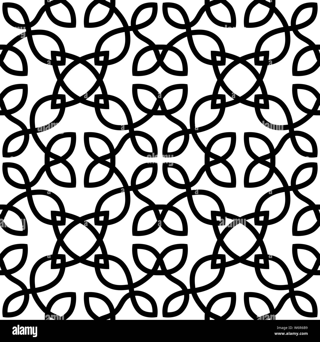 Abstract seamless pattern in bianco e nero e sfondo bianco Illustrazione Vettoriale
