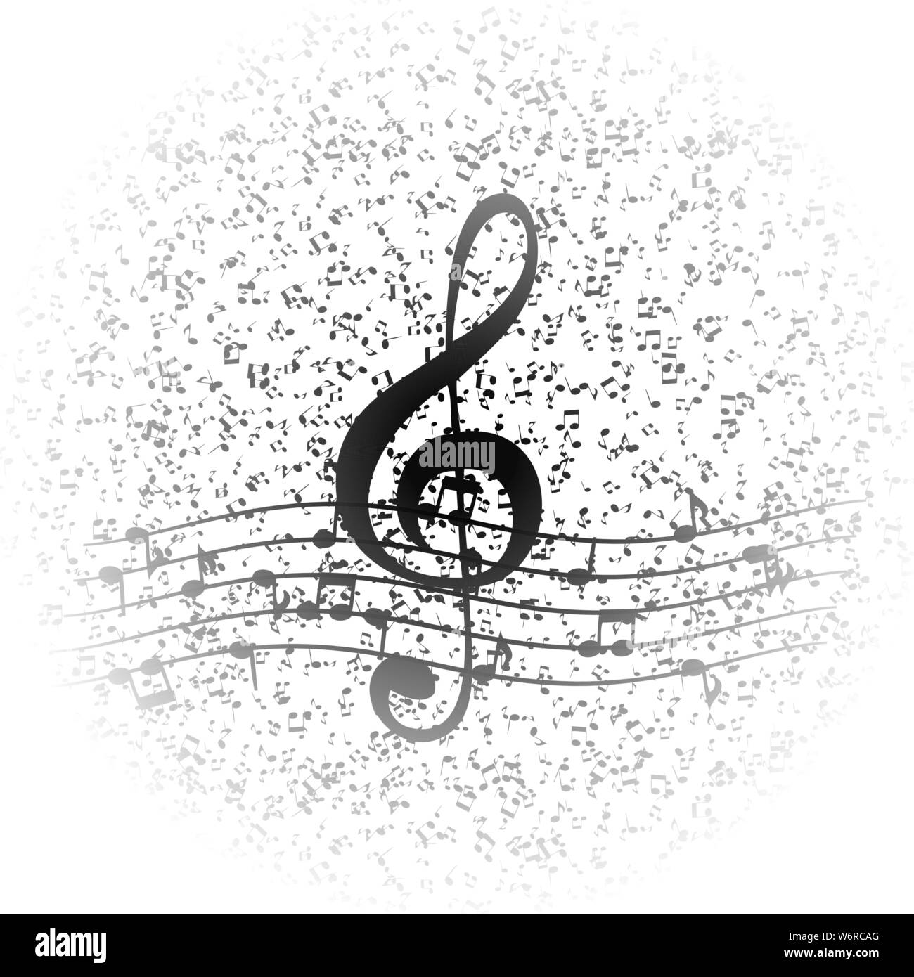 Classica note musicali con chiave di violino. Vector Illustrator Immagine e  Vettoriale - Alamy