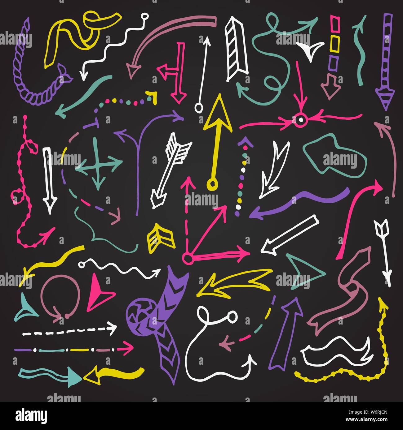 Carino vintage disegnati a mano frecce realizzati nel vettore. Bella completamente modificabile business design elemento. Illustrazione Vettoriale