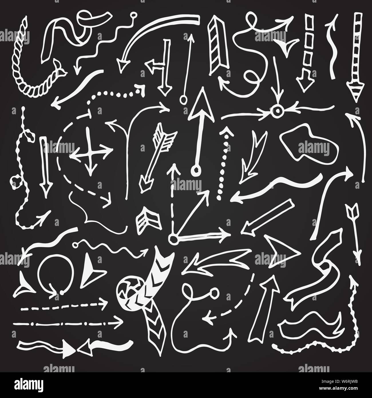 Carino vintage disegnati a mano frecce realizzati nel vettore. Bella completamente modificabile business design elemento. Illustrazione Vettoriale