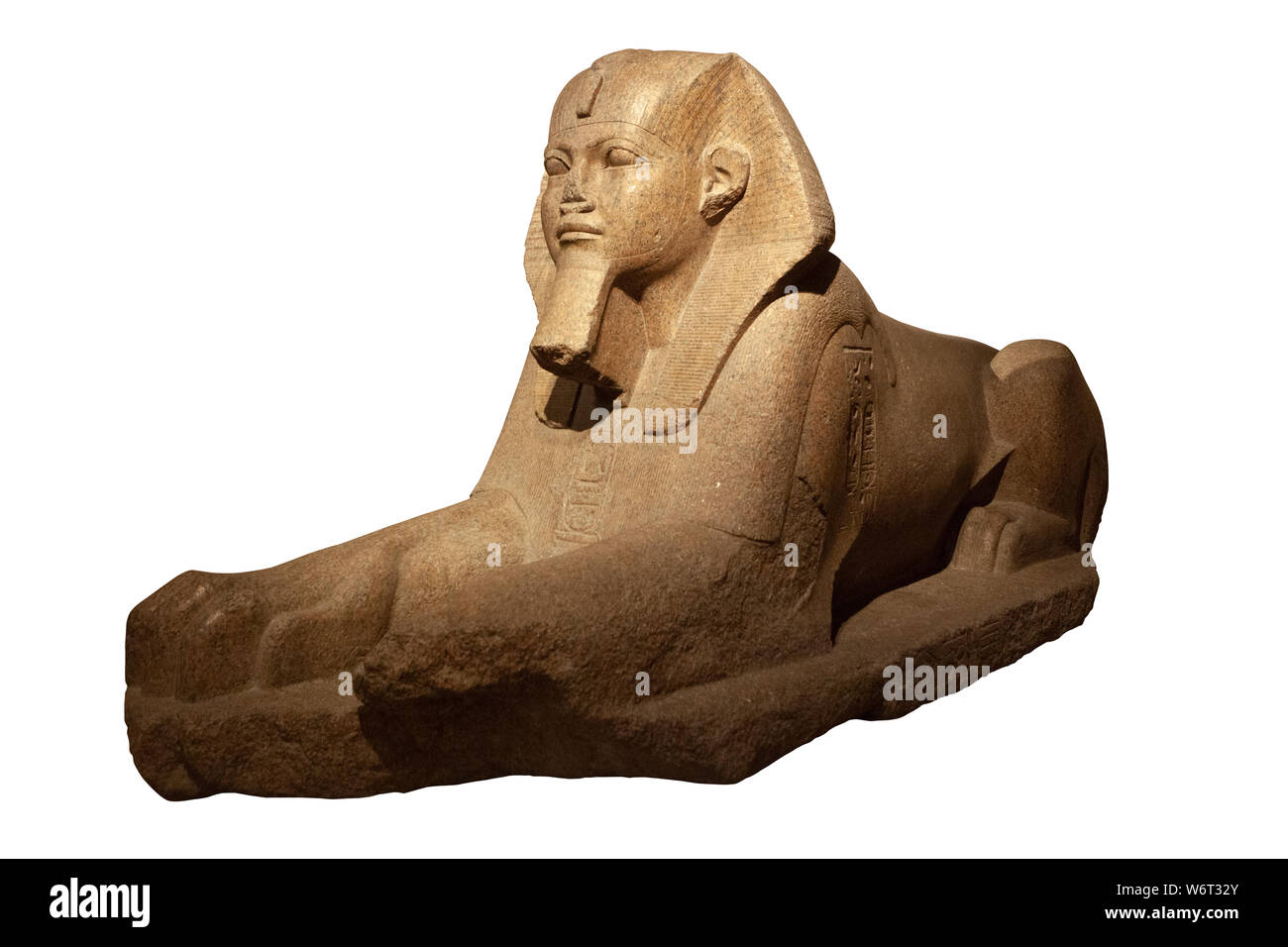 Antico Egitto sfinge di granito isolati con tracciato di ritaglio Foto Stock