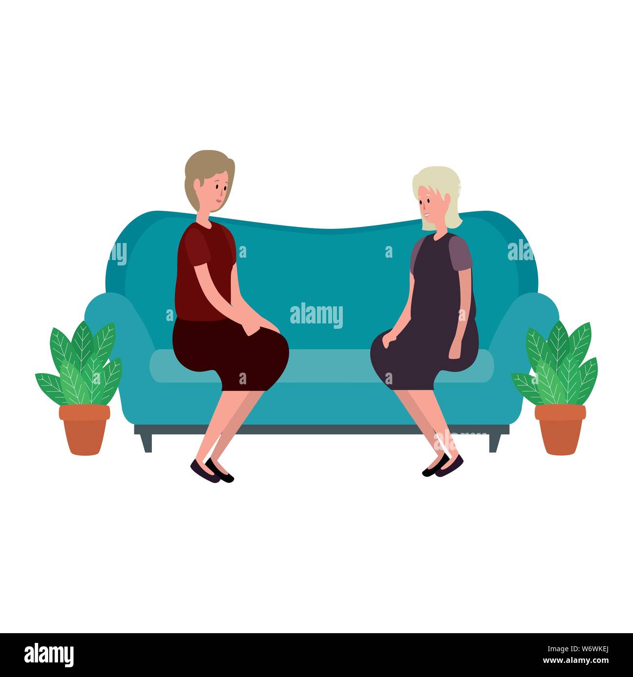 Carino nonne in divano caratteri Illustrazione Vettoriale