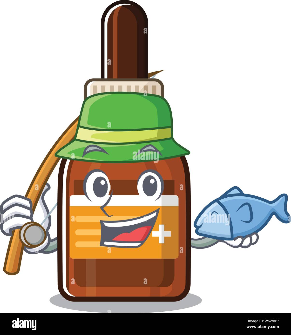 La pesca iodio nel carattere casella di medicina Illustrazione Vettoriale