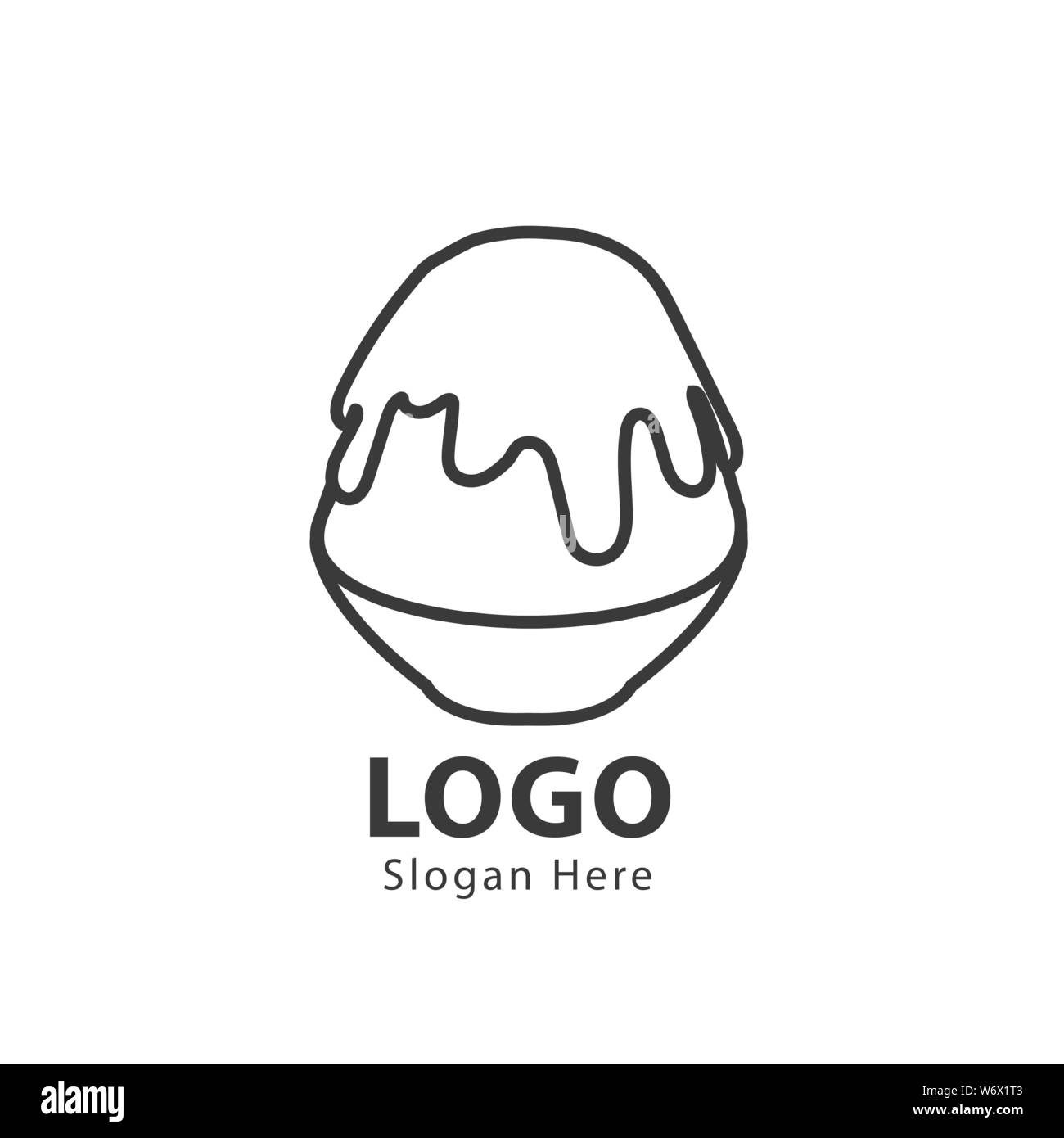 Bingsu logo design illustrazione vettore Illustrazione Vettoriale