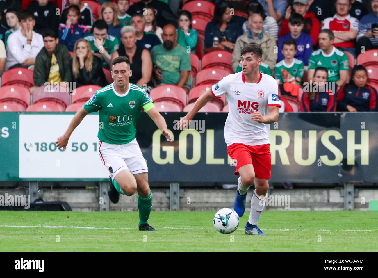 Agosto 2nd, 2019, Cork, Ireland - League of Ireland Premier Division match tra Cork City FC vs di St Patrick Athletic FC Foto Stock