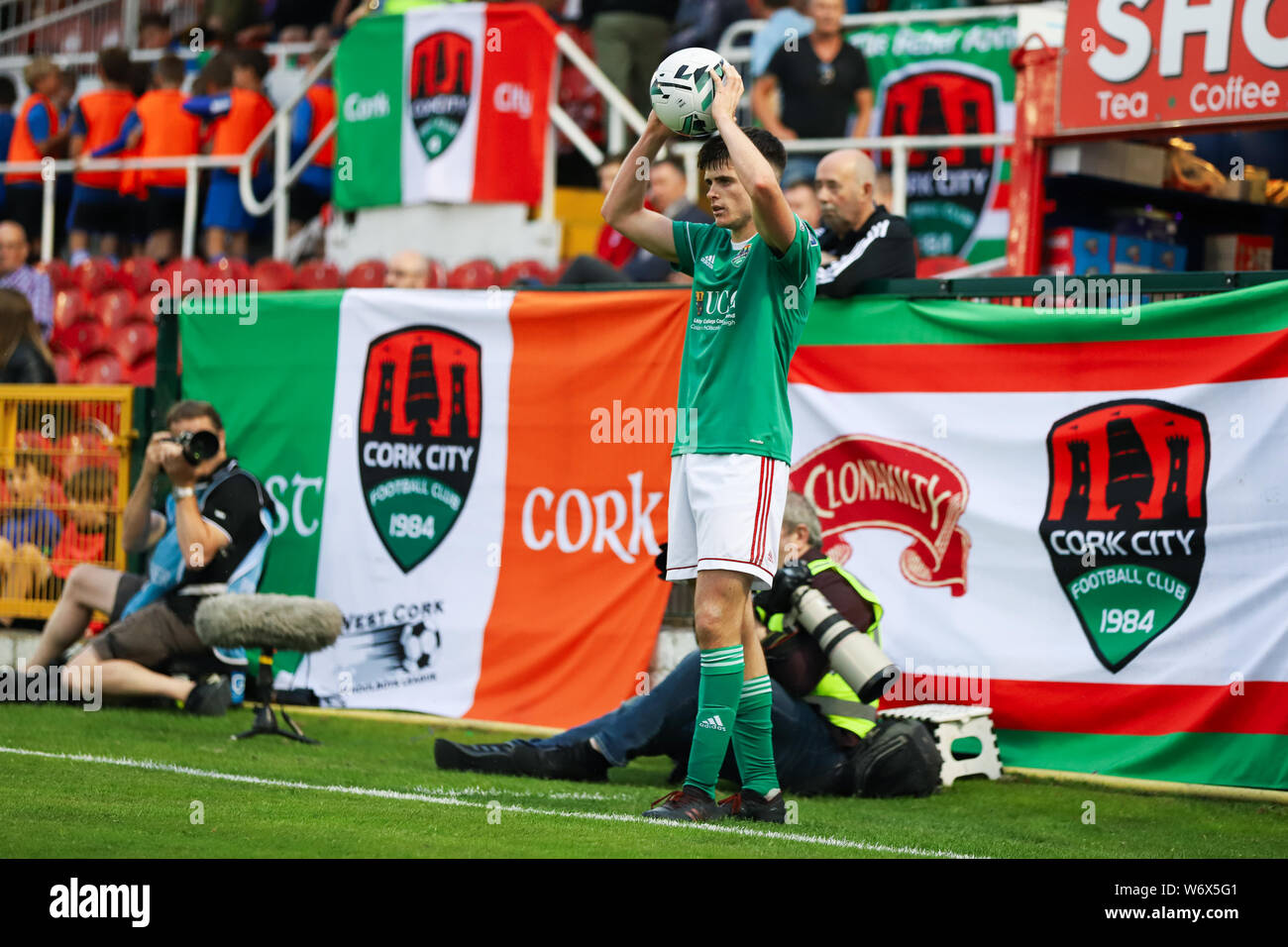 Agosto 2nd, 2019, Cork, Irlanda - Ronan Hurley a League of Ireland Premier Division match tra Cork City FC vs di St Patrick Athletic FC Foto Stock