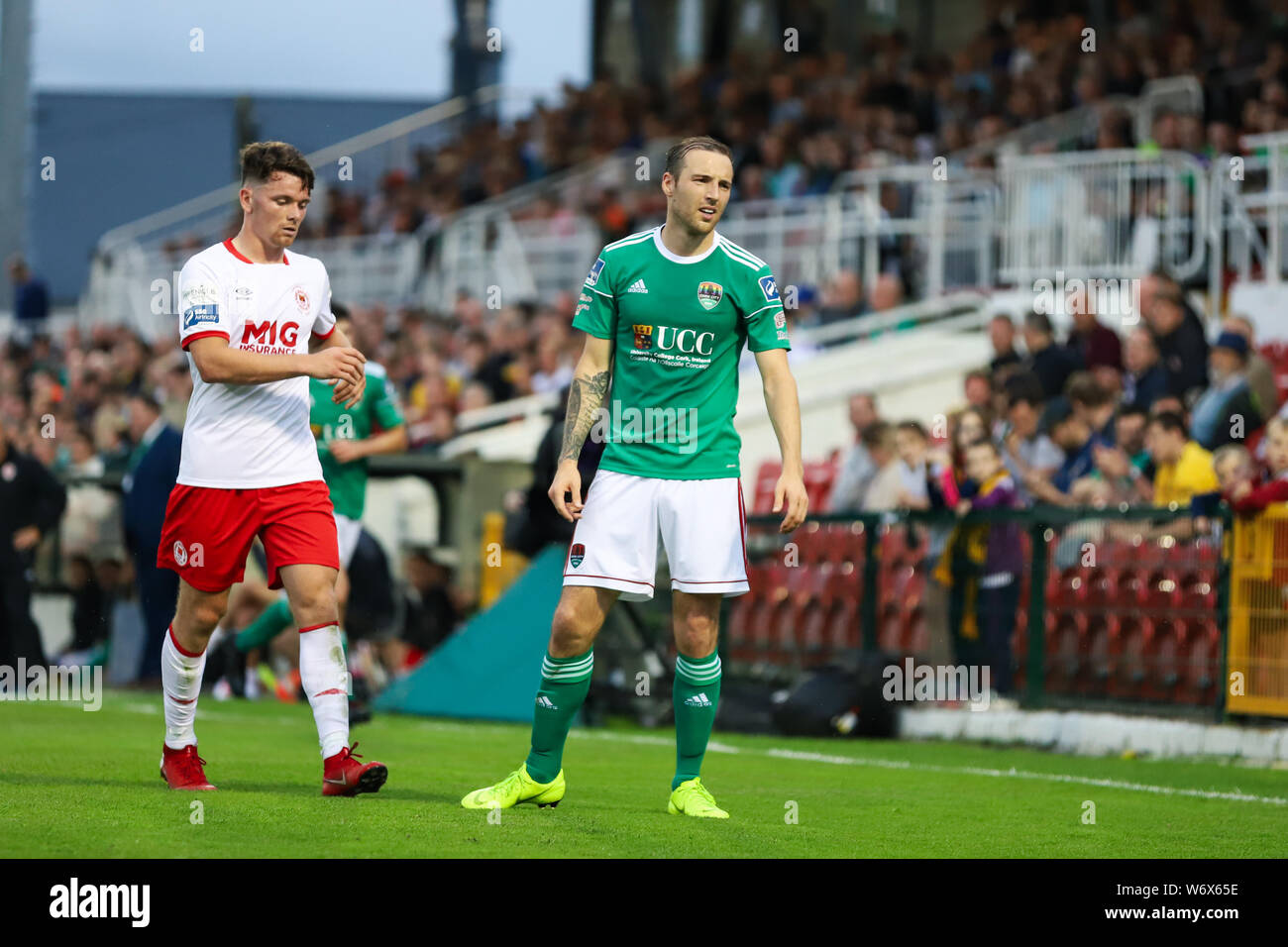 Agosto 2nd, 2019, Cork, Irlanda - Karl Sheppard a League of Ireland Premier Division match tra Cork City FC vs di St Patrick Athletic FC Foto Stock