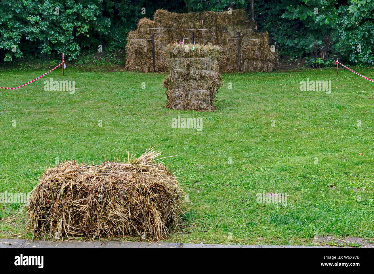 Un posto interessante per sparare un palloncino in giornata piovosa, Rila parco vicino Dupnitsa, Bulgaria Foto Stock