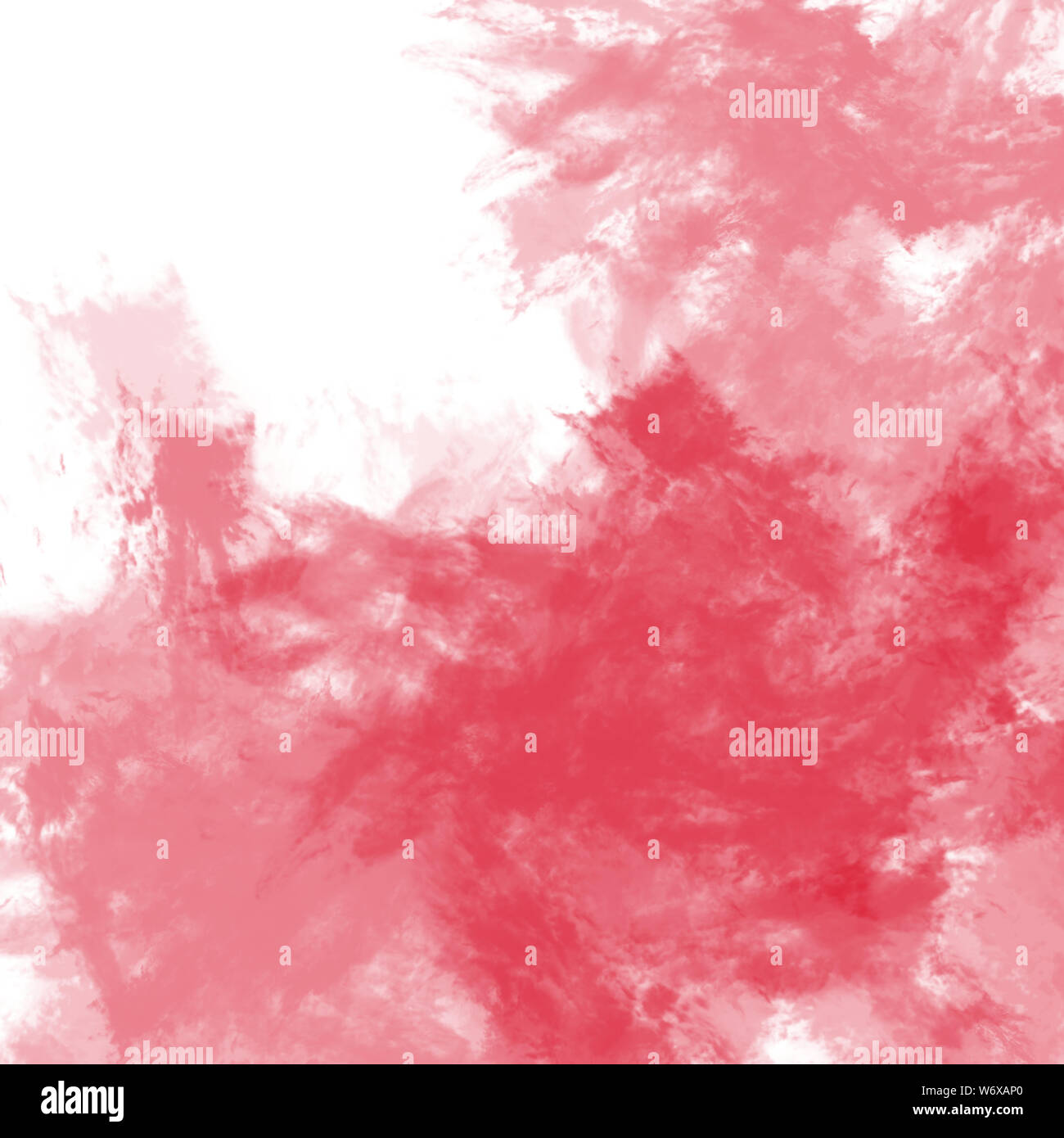Mano rossa tracciata acquerello cloudscape configurazione di sfondo con differenti gradienti, orlata di frontiere e angolo bianco Foto Stock
