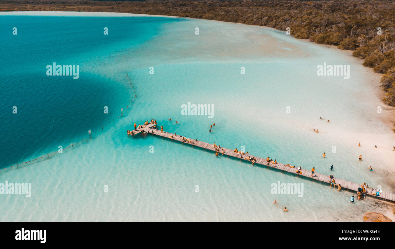 Laguna de Kaan Luum in Tulum, Quintana Roo, Messico Foto Stock