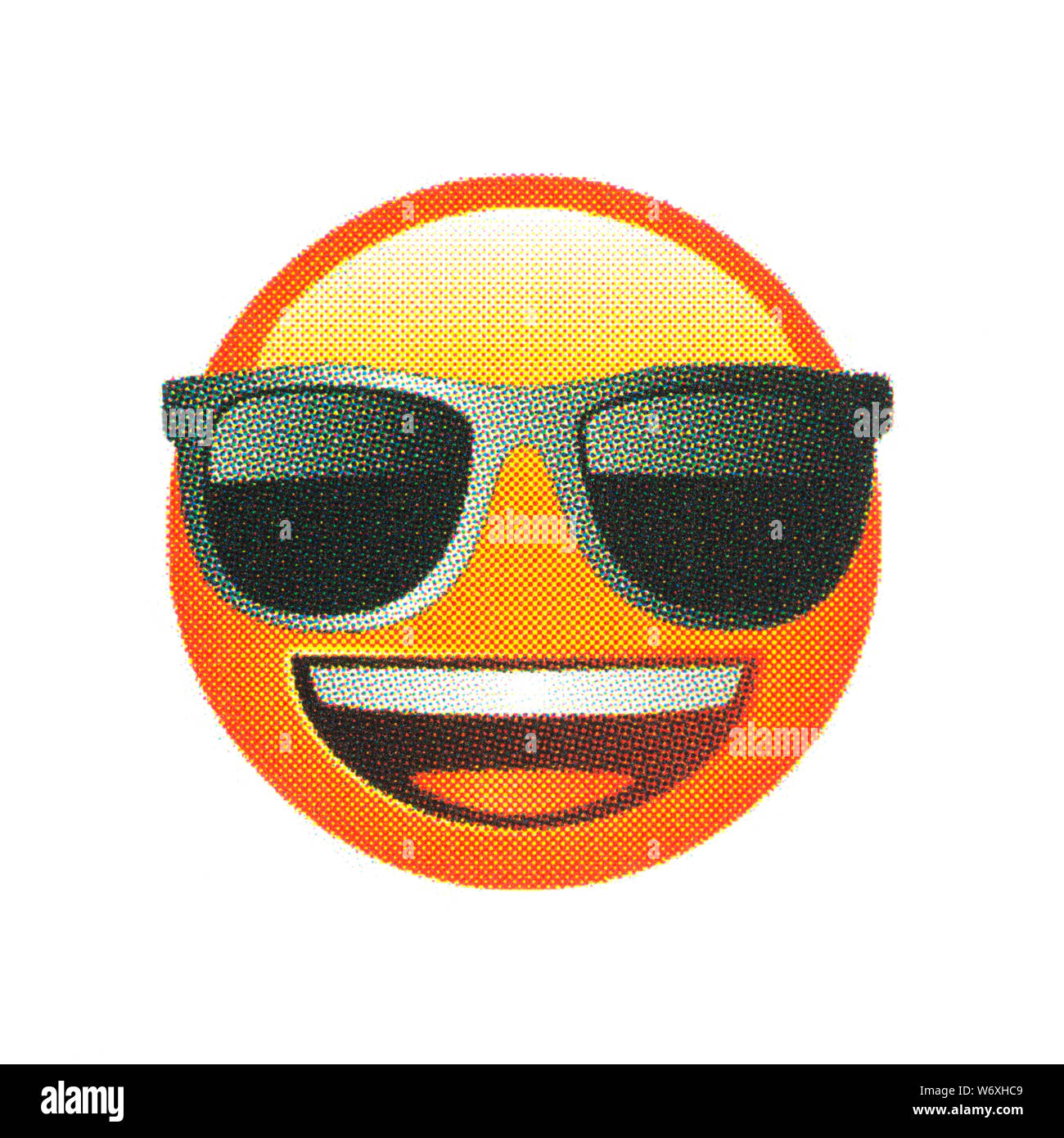 La faccina sorridente con occhiali da sole emoticon Foto stock - Alamy