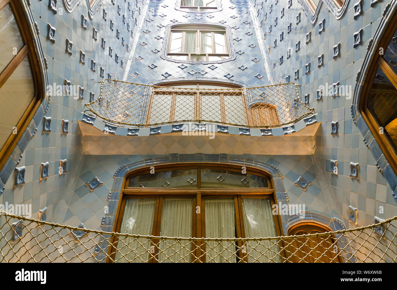 Interni e camere interne di Gaudi Casa creazione Casa Batlo. Barcellona, giugno 2014 Foto Stock