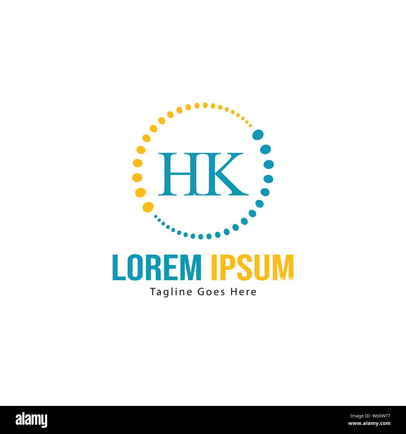 Iniziale del logo di HK Modello con telaio moderno. HK minimalista lettera logo illustrazione vettoriale design Illustrazione Vettoriale