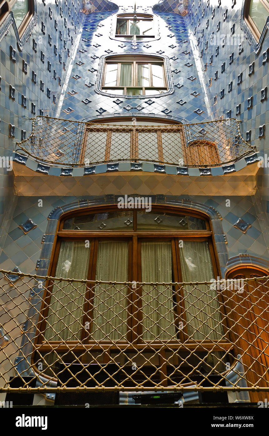 Interni e camere interne di Gaudi Casa creazione Casa Batllo. Barcellona, giugno 2014 Foto Stock