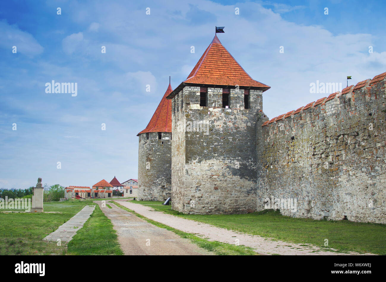 Vecchia Fortezza sul fiume Dniester in città Bender, Transnistria. C Foto Stock