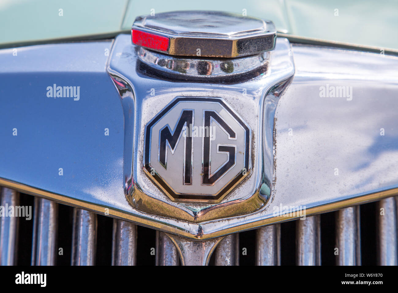 Vintage MG auto badge Foto Stock