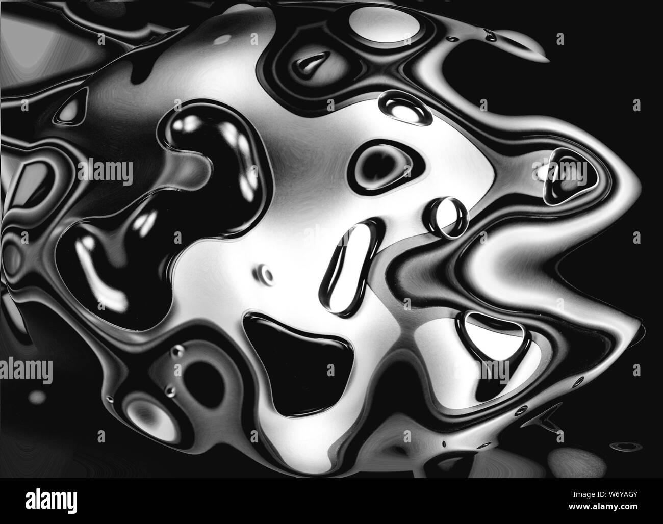 TELLING JOKE: Questa serie di disegni grafici dettagli frammento distorsione a un altoparlante con un anello su di esso rivelando disorganizzato cartone come facce. Foto Stock