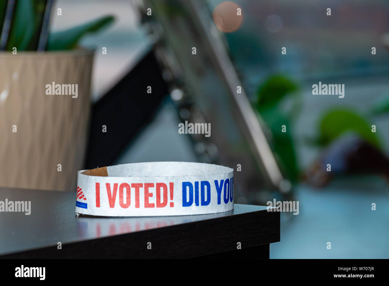 Un bracciale che mi dice che ho votato! Foto Stock