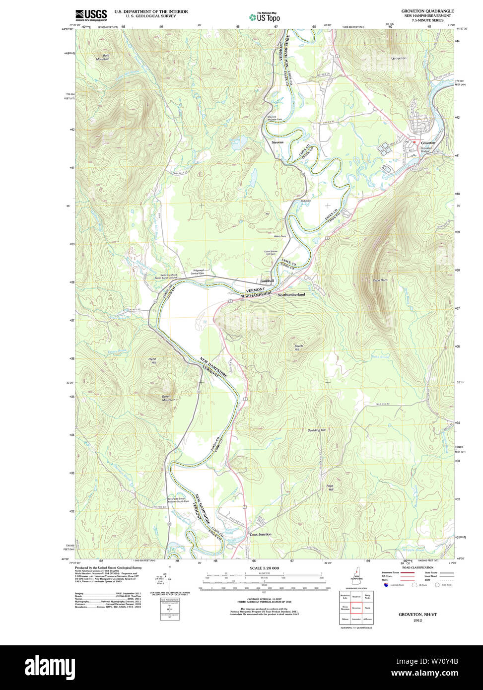 Mappa di groveton, new hampshire immagini e fotografie stock ad alta