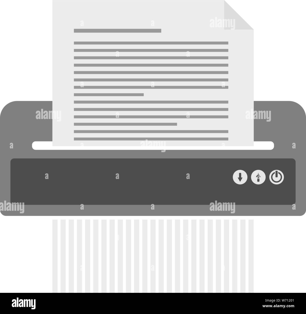 Documento semplice icona trinciatrice per documento destrucion illustrazione vettoriale Illustrazione Vettoriale