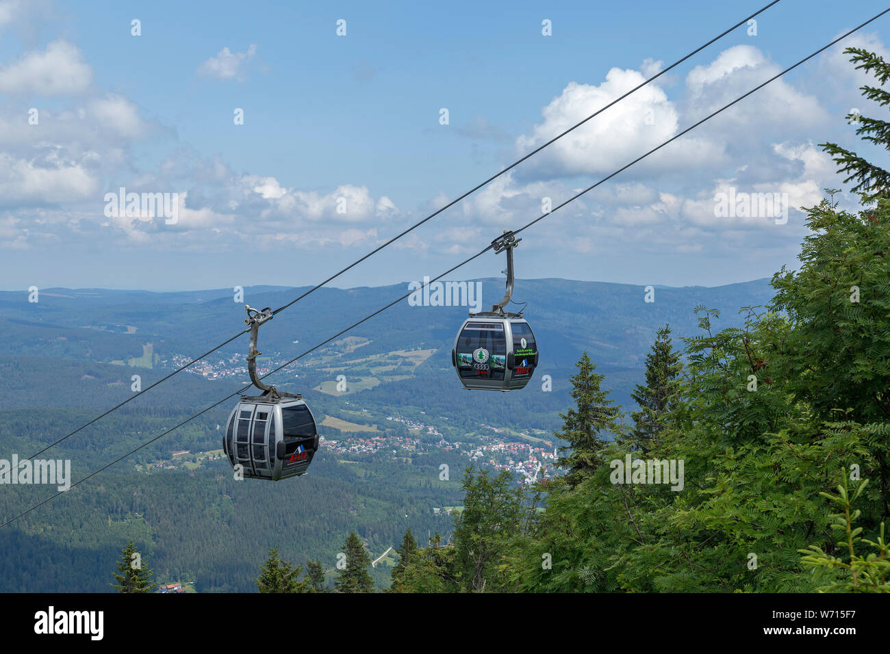 Funivia, grande Arber, Foresta Bavarese, in Baviera, Germanylandscape Foto Stock