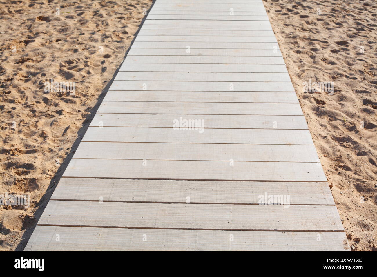 Tavole in legno da un percorso attraverso le dune, Germania, Europa Foto Stock