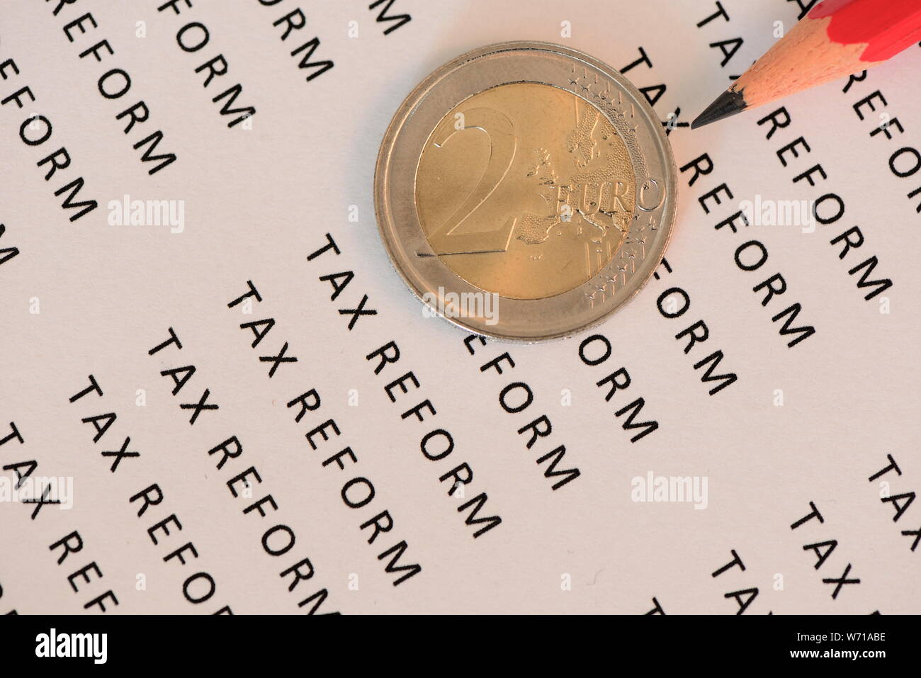 Immagine dell'icona sulla riforma fiscale. Foto Stock