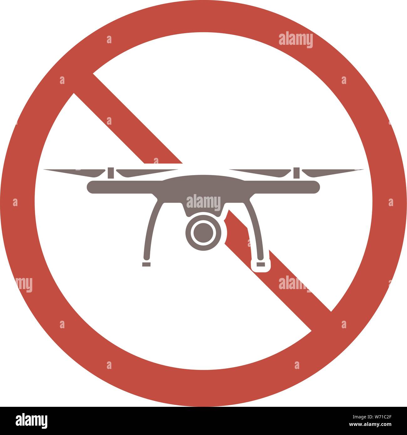 Fuchi non consentita, drone segno di divieto o l'icona illustrazione vettoriale Illustrazione Vettoriale