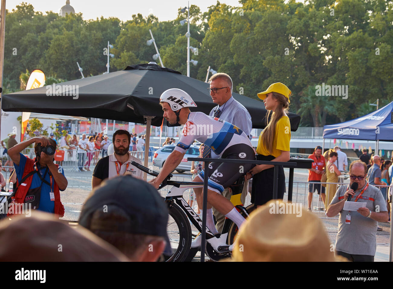 Málaga, Spagna. 25 agosto, 2018. La Vuelta crono. Steven Kruiswijk. Foto Stock