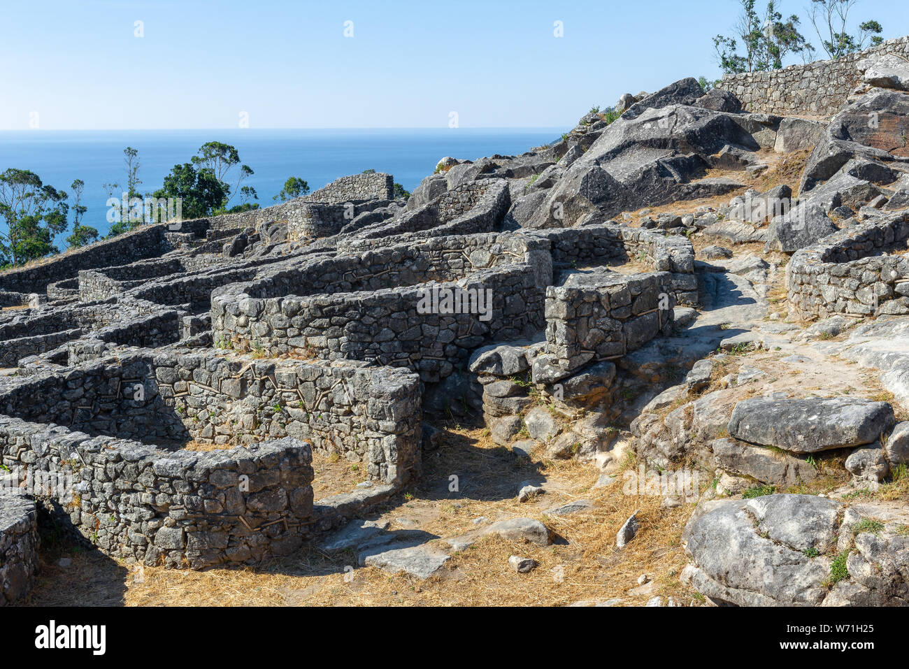 Castro di Santa Trega, nella provincia di Pontevedra, Spagna Foto Stock