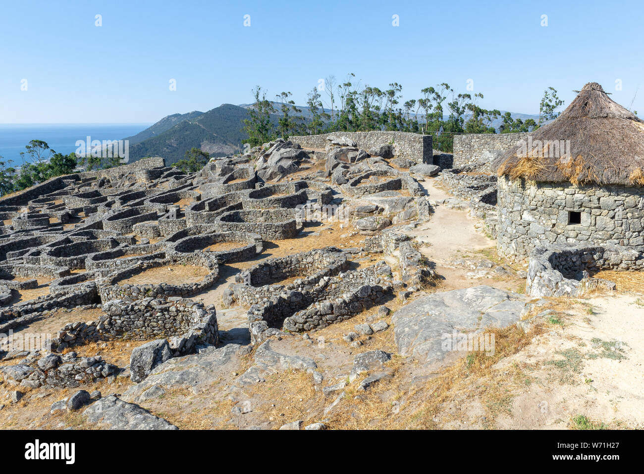 Castro di Santa Trega, nella provincia di Pontevedra, Spagna Foto Stock