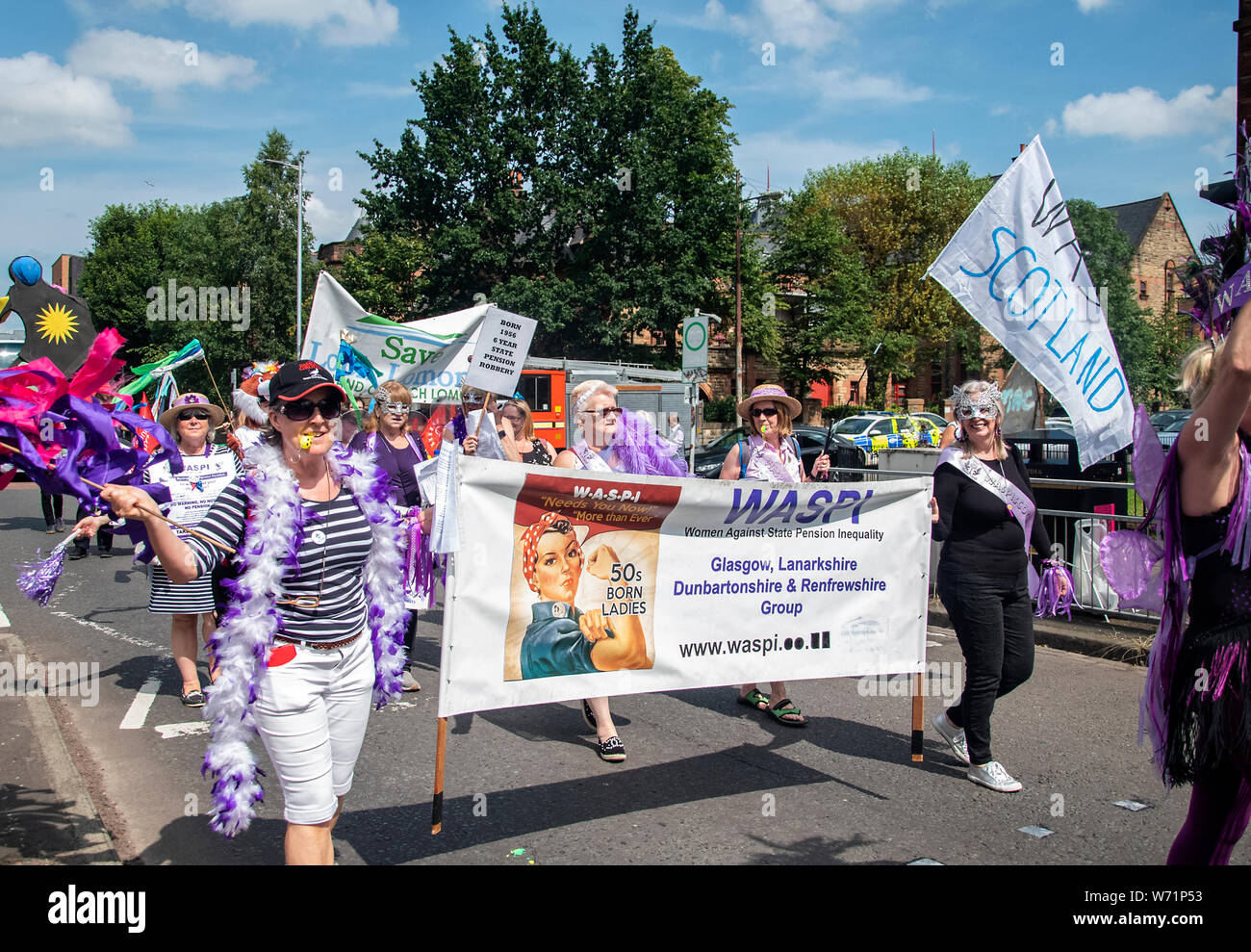Glasgow, Scotland, Regno Unito. 3 agosto 2019: Il Govanhill sfilata di carnevale a lato sud di Glasgow. Foto Stock