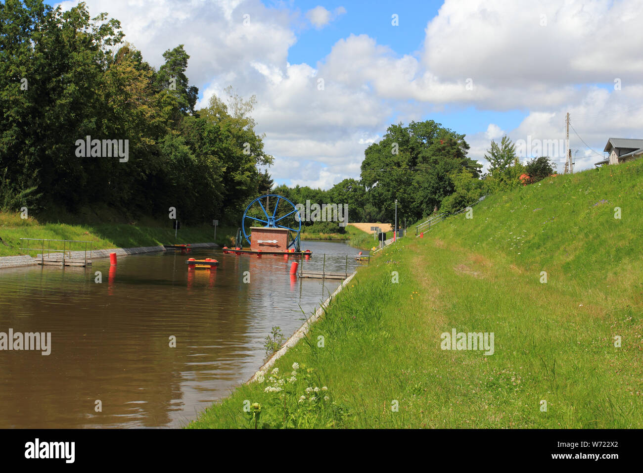 Elblag Canal (Kanal Elblaski) in Polonia. Rampa di Katy. Foto Stock