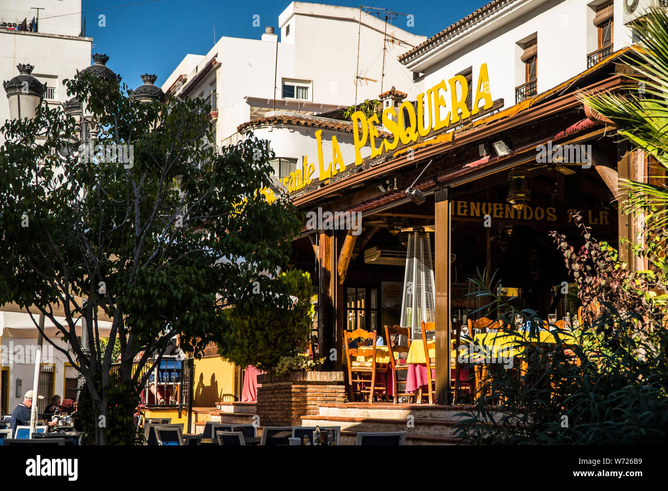 Novembre 21, 2017 - MARBELLA, Spagna. Tradizionale pesce spagnolo ristorante 'La Pesqueria' Foto Stock