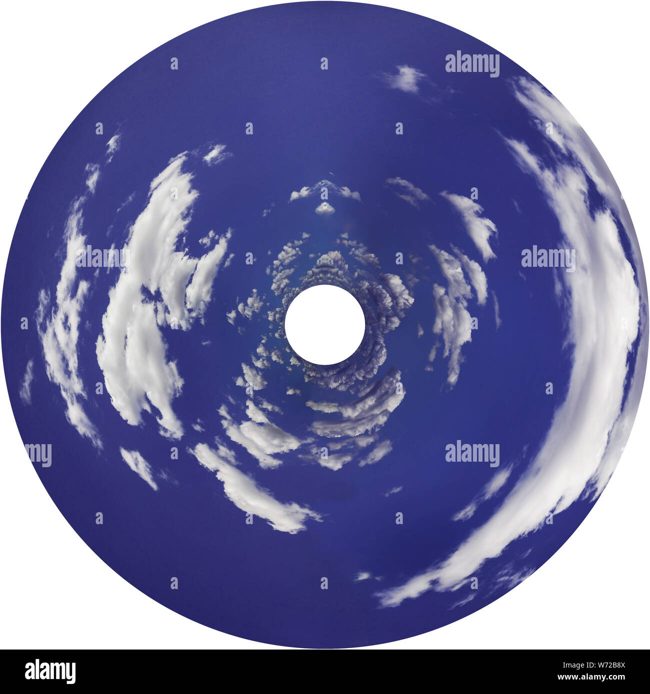 Design per vuoto bianco superficie stampabile CD o DVD Compact Disc isolati su sfondo bianco e il percorso. Foto Stock