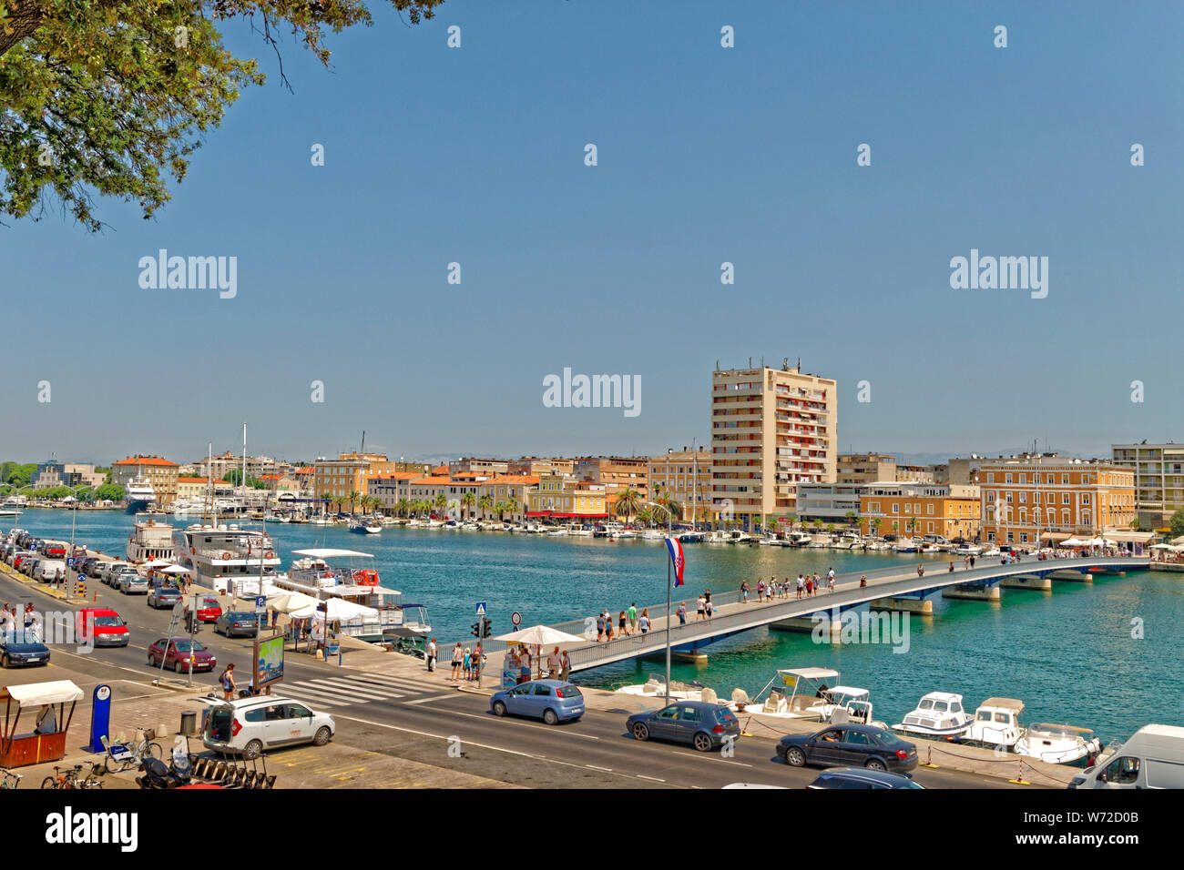 Waterfront a Zadar Città Vecchia, Zadar, Croazia. Foto Stock
