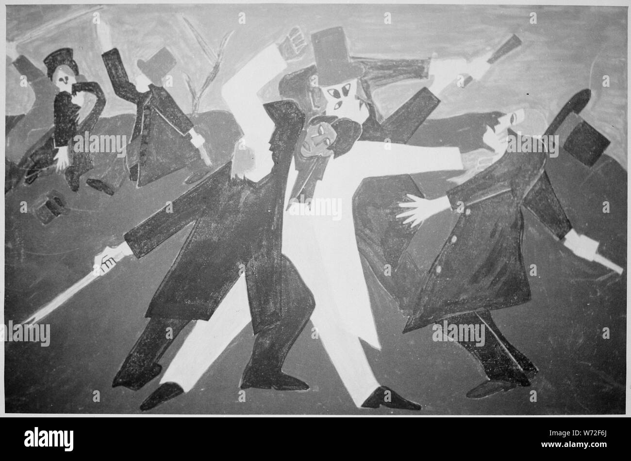 In una convenzione antislavery, Douglass e due compagni lavoratori sono stati assaliti; Note Generali: Pittura. Foto Stock