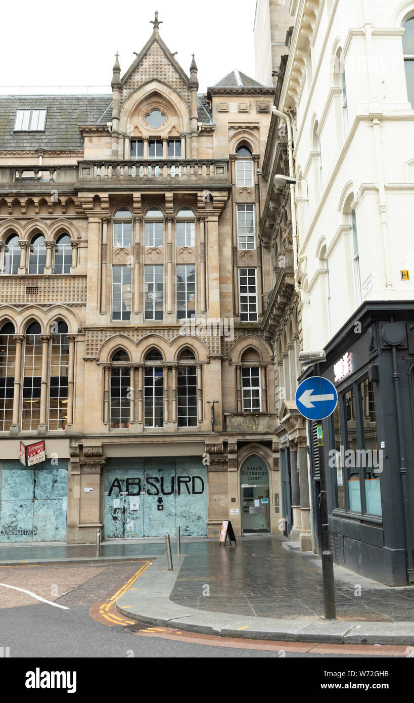 Glasgow,Scotland-June 17,2018: casa fassade della borsa corte Foto Stock