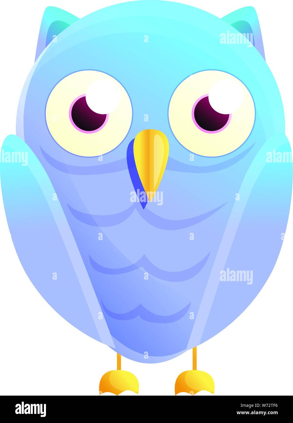 Gradiente blu gufo icona. Cartoon di gradiente blu gufo icona vettoriali per il web design isolato su sfondo bianco Illustrazione Vettoriale