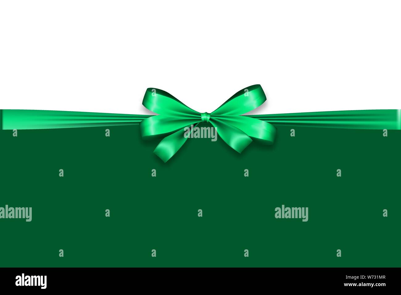 Vacanze regalo satin bow knot nastro a molla verde Illustrazione Vettoriale