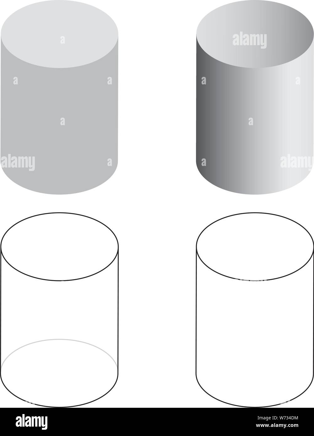 Isometrica, 3d i tubi del cilindro di illustrazione vettoriale Illustrazione Vettoriale