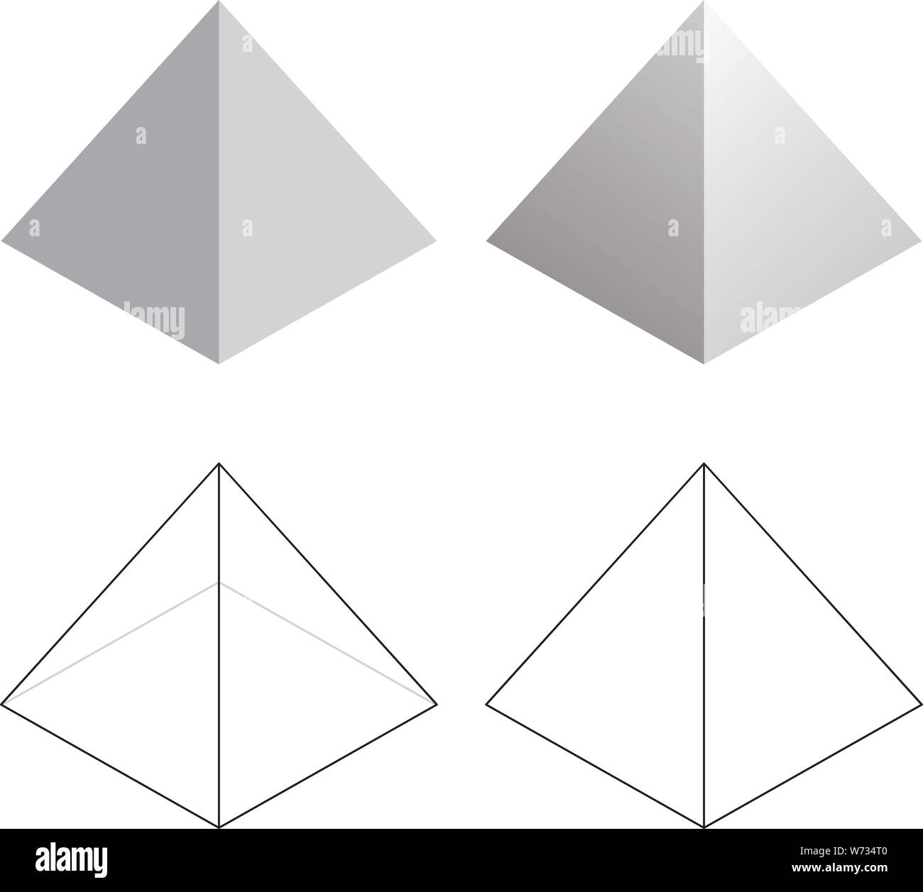 Isometrica a Piramide a 3d forma triangolare illustrazione vettoriale Illustrazione Vettoriale