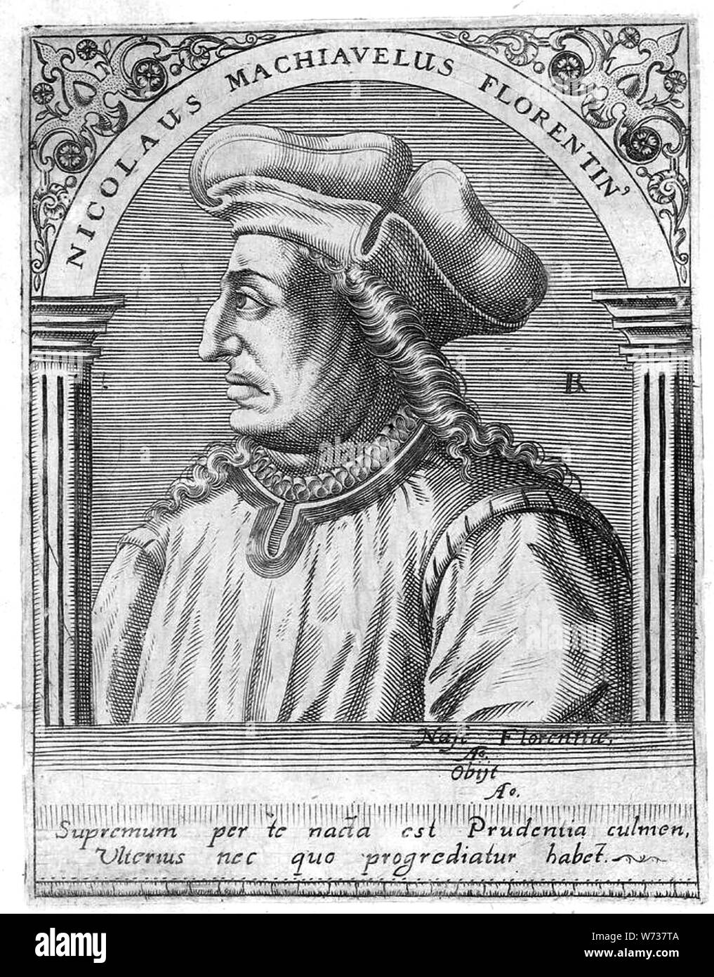NICCOLÒ MACHIAVELLI (1469-1527) diplomatico italiano, Filosofo e poeta Foto Stock