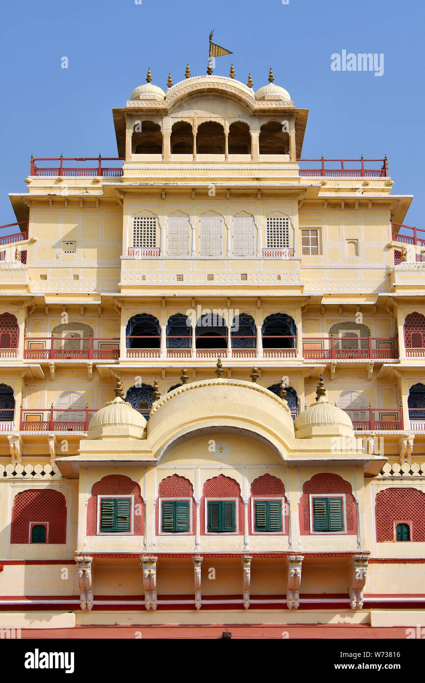 Chandra Mahal, City Palace komplex, Jaipur, Rajasthan, India, Asia, Patrimonio Mondiale dell UNESCO Foto Stock
